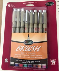 SAKURA Pigma Micron Brush Pens - Archival Black and Colored Ink Pens - Pens for Writing, Drawing, or Journaling - Black and Assorted Colored Ink - Brush Nibs - 8 Pack 8 Color Set Colors May Vary 43 71etmZzLGfL