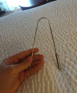 HealthAndYoga(TM) SteloSwipe Tongue Cleaner Scraper - Hygienic Seal-Pack - Surgical Grade Stainless Steel, Non-Synthetic Grip - Sterilizable Metal Tongue Scraper for Adults (1 Pack with Storage Bag) Surgical Steel - 1 Pack 63 71euL8mOaFL