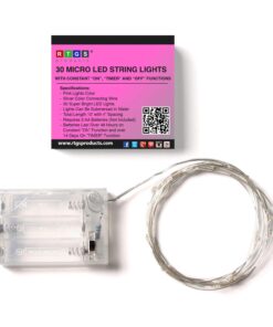 Alternative view of RTGS Products 30 LEDs Lights Indoor and Outdoor 9.5 Feet String Lights, Fairy Lights Battery Powered for Patio, Bedroom, Holiday Decor, etc (Pink) Pink