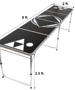 8' Beer Pong Table - Lightweight & Portable with Carrying Handles by Red Cup Pong (Black) 12 71evwXC92DL