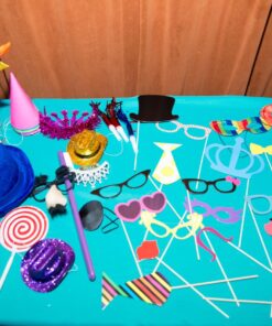 Tinksky Photo Booth Props DIY Kit Dress-up Accessories Party Favors for Wedding Party Reunions Birthdays,60 pieces 41 71exENjOgeL