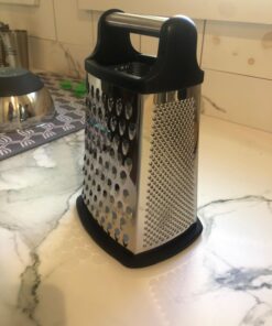 Professional Cheese Grater - Stainless Steel, XL Size, 4 Sides - Perfect Box Grater for Parmesan Cheese, Vegetables, Ginger - Dishwasher Safe - Black 41 71eyR90BNCL