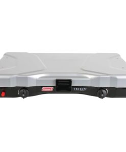 Coleman Triton+ 2-Burner Propane Camping Stove, Push-Button Instant Ignition, Portable Camp Grill, Adjustable Burners, Wind Guards, 22,000 Total BTUs of Power, Beach Cookouts, Backyard BBQ, Tailgating Silver 41 71eyrZNurTL