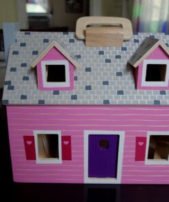 Melissa & Doug Fold and Go Wooden Dollhouse With 2 Dolls and Wooden Furniture,Multi,One Size 49 71ezvjmDadL
