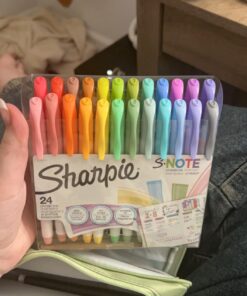 SHARPIE S-Note Creative Markers, Highlighters, Assorted Colors, Chisel Tip, 24 Count 44 71f pA FEtL