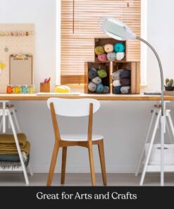 Brightech LightView Pro Magnifying Floor Lamp - Hands Free Magnifier with Bright LED Light for Reading - Work Light with Flexible Gooseneck - Standing Mag Lamp 3 Diopter (1.75x) 25 71f0vvmEH9L