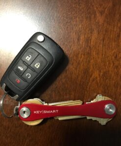 KeySmart Key Holder for Keychain Key Ring - Compact Key Organizer Key Chain Key Case, Minimalist Pocket-Sized EDC Keychain, Loop Piece for Car Fobs, Expandable (up to 14 Keys, Red) 36 71f1cYHbs5L
