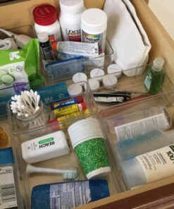 STORi 5-Compartment Clear Plastic Organizer | Rectangular Divided Makeup and Vanity Storage Bin and Office Desk Caddy | Scalloped Wall Design | Made in USA 54 71f2KAeD4jL