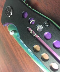 TAC Force Spring Assisted Folding Pocket Knife – Rainbow TiNite Coated Drop Point Blade and Liner, Black Aluminum Handle w/ Rope Cutter, Glass Punch, and Clip, Tactical, EDC, Rescue - TF-509 4.75 inch 41 71f2fhB n2L