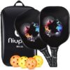 niupipo Pickleball Paddles, USAPA Approved Pro Graphite Pickleball Paddle/Paddles Set, Polypropylene Honeycomb Core, Cushion 4.72In Grip, Portable Bag/Paddle Cover, Lightweight Pickleball Racket Black