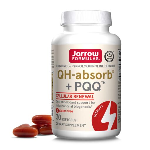 Jarrow Formulas QH-Absorb + PQQ - 30 Softgels - Dietary Supplement Supports Mitochondrial Biogenesis, Energy Production & Cardiovascular Health - Up to 30 Servings rosemary 30 Servings (Pack of 1)