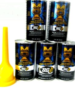 5 Pack - Bg MOA Motor Oil Additive (5) 11oz. Cans with Bg Funnel