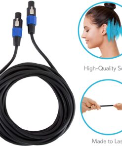 Pyle-Pro Audio Cord Connector to Male Speakon Connection 30 ft 12 Gauge Black Heavy Duty Professional Speaker Cable Wire-Delivers Sound-Pyle PPSS30, USB 13 71f6N1Lhs L