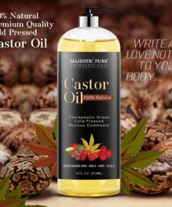 MAJESTIC PURE Castor Oil, 100% Natural Wonder Oil with Numerous Hair, Scalp, Skin and Nails Benefits - Packaging May Vary- 16 fl oz 16 Fl Oz (Pack of 1) 29 71f7CFEmdCL