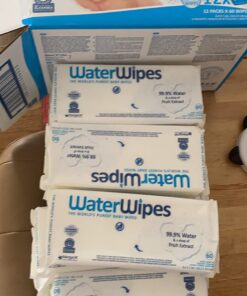 WaterWipes Plastic-Free Original-baby Wipes, 99.9% Water Based Wipes, Unscented & Hypoallergenic for Sensitive Skin, 540 Count (9 packs), Packaging May Vary 41 71f7CS5wNdL