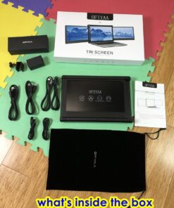 WESTHOD 12" Laptop Monitor Extender, Portable Monitor for Laptop HDMI USB C Screens Extender FHD 1080P, Plug-Play Tri-Screen for 13”-16” Laptops 79 71f7XyWPyDL