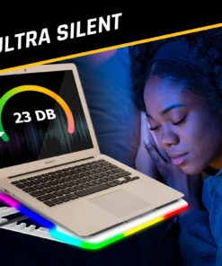 KLIM Ultimate + RGB Laptop Cooling Pad with LED Rim + New 2023 Version + Gaming Laptop Cooler + USB Powered Fan + Very Stable and Silent Laptop Stand + Compatible up to 17" + PC Mac PS5 PS4 Xbox One White 12 71f7gbpqvML