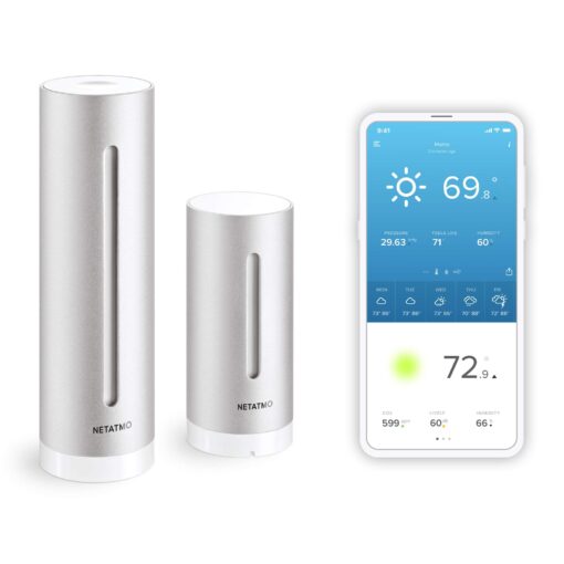 Netatmo Weather Station Indoor Outdoor with Wireless Outdoor Sensor - Compatible with Amazon Alexa & Apple HomeKit Standard Packaging