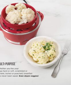 Chefman Electric Egg Cooker Boiler Rapid Poacher, Food & Vegetable Steamer, Quickly Makes Up to 6, Hard, Medium or Soft Boiled, Poaching/Omelet Tray Included, Ready Signal, BPA-Free, Red 21 71f8tqAwyGL 3