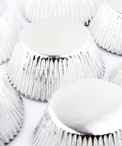 Eoonfirst Silver Foil Metallic Cupcake Case Liners Baking Muffin Paper Cups 198 Pcs Standard 11 71f93 67mL