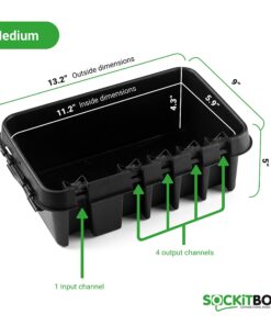 SOCKiTBOX – The Original Weatherproof Connection Box – Indoor & Outdoor Electrical Power Cord Enclosure for Timers, Extension Cables, Transformers, Power Strips, Lights, Tools & More – Medium – Black 20 71f9dMJHL