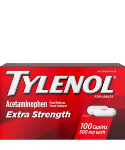 Tylenol Extra Strength Caplets with 500 mg Acetaminophen Pain Reliever Fever Reducer ct, no Flavour, 100 Count 100 Count (Pack of 1) 45 71fBBSz4WaL