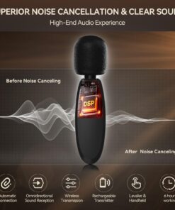 IMAXTOP 2.4G Wireless Lavalier Microphone - For iPhone, Android, Camera - Ultra-Low Delay Lapel Mic with Noise Reduction - Mini Mic for Recording, Live Streaming, YouTube, TikTok Black 21 71fCEPMgkFL