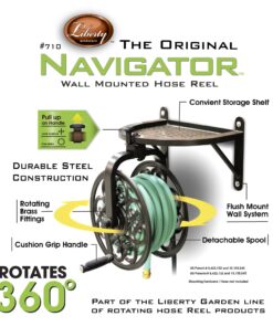 Alternative view of Liberty Garden 710 Navigator Rotating Garden Hose Reel, Holds 125-Feet of 5/8-Inch Hose - Bronze