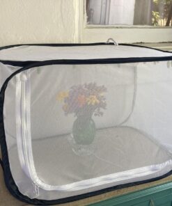 RESTCLOUD Insect and Butterfly Habitat Cage Terrarium Pop-up 23.6 Inches Tall White With Black 15.7 x 15.7 x 23.6 inches 25 71fEIPGtLJL
