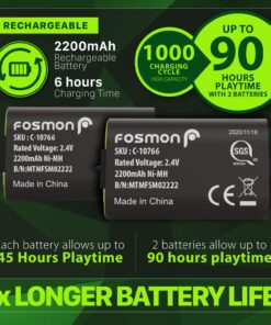 Fosmon Dual 2 MAX Charger with 2x 2200mAh Rechargeable Battery Pack Compatible with Xbox Series X/S(2020), Xbox One/One X/One S Elite Controllers, High Speed Charging Docking Station Kit - Black 28 71fExrTHDL