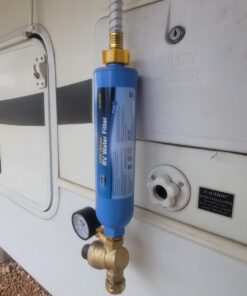 Camco TastePURE Camper/RV Water Filter & Hose Protector | Inline Water Filter Reduces Bad Taste, Odor, Chlorine & Sediment | Ideal for RVs, Campers, Travel Trailers, Boats | Made in the USA (40043) 37 71fGppVrYiL