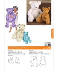 KWIK-SEW PATTERNS K3246OSZ Teddy Bears Sewing Pattern, Size Large and Small 15 71fH0YVb6ML