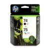 HP 74 and HP 75 | 2 Ink Cartridges | Black, Tri-color | Works with HP DeskJet D4260, HP OfficeJet J5788, J6480, HP Photosmart C4300 series, C4400 series, C4500 series, C5500 series | CB335WN, CB337WN 9 71fHEMsdTHL