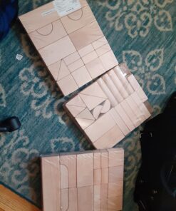 KidKraft 60-Piece Wooden Cutout Shapes Block Building Architectural Set - Natural 47 71fHjTUtHL