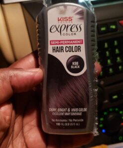 Kiss Express Semi-Permanent Hair Color 100mL (3.5 US fl.oz) (1 Count, Black) 3.50 Fl Oz (Pack of 1) 35 71fHvENedWL