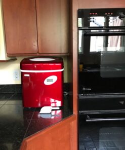 NewAir Portable Ice Maker 50 lb. Daily | Red | 3 Size Bullet Shaped Ice | First Batch Under 10 Minutes | Self Cleaning Quiet Operation Countertop Ice Machine | AI-215R 35 71fI2yZeGL