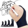 TIMEBETTER Drawing Glove L, Artist Glove for Drawing Tablet iPad, Palm Rejection Digital Art Glove, Suitable for Left Right Hand -2 Pack Large 2-finger, Black 2 71fIWiujNIS