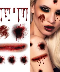 Supperb® Temporary Tattoos - Bleeding Wound, Scar Halloween Halloween Tattoos (Set of 2) 12 71fIqddAEwL