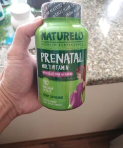 NATURELO Prenatal Multivitamin with Gentle Chelated Iron, Methyl Folate, Plant Calcium & Choline - Vegan, Vegetarian - Non-GMO - Gluten Free - 180 Capsules - 2 Month Supply 180 Count (Pack of 1) 48 71fMAXFowL