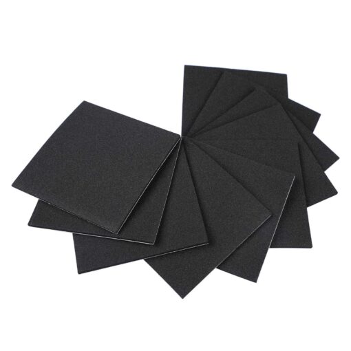 MAGZO Adhesive Foam Padding 1/8 Inch Thick X 4 Inch Long X 4 Inch Wide, High Density Foam Sheet Square Foam Pad Anti-Slip (10 Pcs) 4In*4In*1/8In 10Pcs Black 10