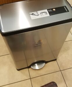 Simplehuman 50 Liter / 13.0 Gallon Rectangular Kitchen Step Trash Can, Brushed Stainless Steel 50 Liter Trash Can 47 71fN6UubmsL