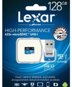 Lexar High-Performance microSDXC 633x 128GB UHS-I/U3 w/USB 3.0 Reader Flash Memory Card - LSDMI128B1NL633R 12 71fOI0HqLL