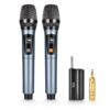 XZL Professional Wireless Microphones for Karaoke Singing, Rechargeable Dual UHF Dynamic Microphone, with Long-Distance UHF Receiver, Plug and Play, Speech, Wedding, Church, PA System Navy 17 71fOjNNCuhL