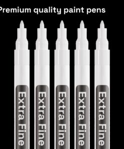 ARTISTRO White Paint Pen for Rock Painting, Stone, Ceramic, Glass, Wood, Tire, Fabric, Metal, Canvas. Set of 5 Acrylic Paint White Marker Water-based Extra-fine Tip 5 Extra-Fine White 21 71fOrAZQ13L