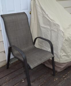 Classic Accessories Veranda Water-Resistant 25.5 Inch Stackable Patio Chair Cover, Pebble 46 71fOrxAREkL