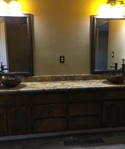 ELECWISH Bathroom Vessel Sink with Faucet Mounting Ring and Pop Up Drain 16.5 Inch Tempered Glass Basin (Brown) Brown 41 71fOtp5xl L