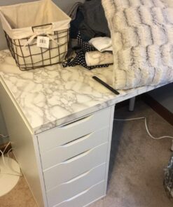 VViViD XPO White Grey Marble Gloss Vinyl Wrap Film 15.9" x 6.5ft Roll (2 sheets) 2 46 71fPdu2nozL