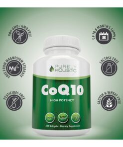 Purely Holistic CoQ10 100mg - 240 SoftGels - 8 Month Supply - Ubiquinone Coenzyme Q10 Supplement - with Organic Olive Oil - Soy Free Co Q 10 - Made in The USA 23 71fQ8GJOWiL