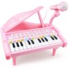Love&Mini Piano Toy Keyboard for Kids Birthday Gift Age 1+ Pink 24 Keys Toddler Piano Music Toy Instruments with Microphone 24 Keys Pink 4 71fQJMlZzHL
