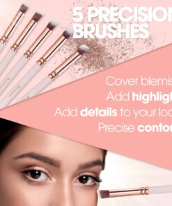 Kabuki Makeup Brush Set - Foundation Powder Blush Concealer Contour Brushes - Perfect For Liquid, Cream or Mineral Products - 10 Pc Collection With Premium Synthetic Bristles For Eye and Face Cosmetic Rose 29 71fSHFPBKL